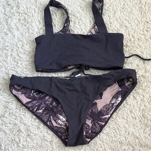 Maaji Charcoal and Lavender Bikini Set